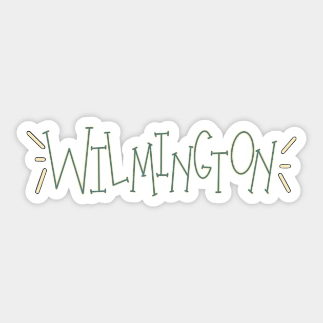 Wilmington Handlettering Teal Sticker by trippyzipp